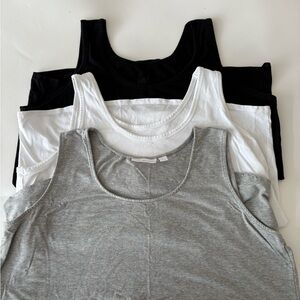 Belle Women’s Tank Tops, Set of 3 XL in Black, White, Grey